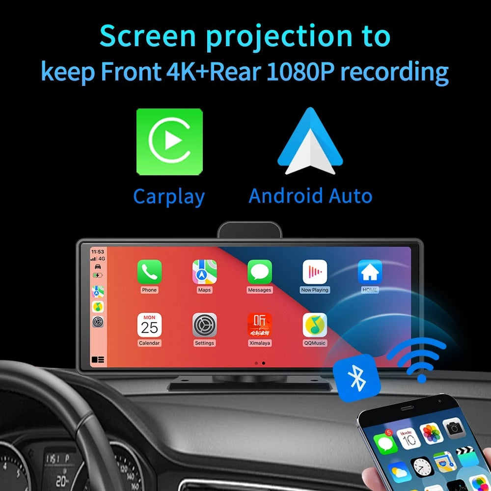 Smart Screen Front and Back Dual Recording 1080P Streaming Media Mobile Phone Projection C