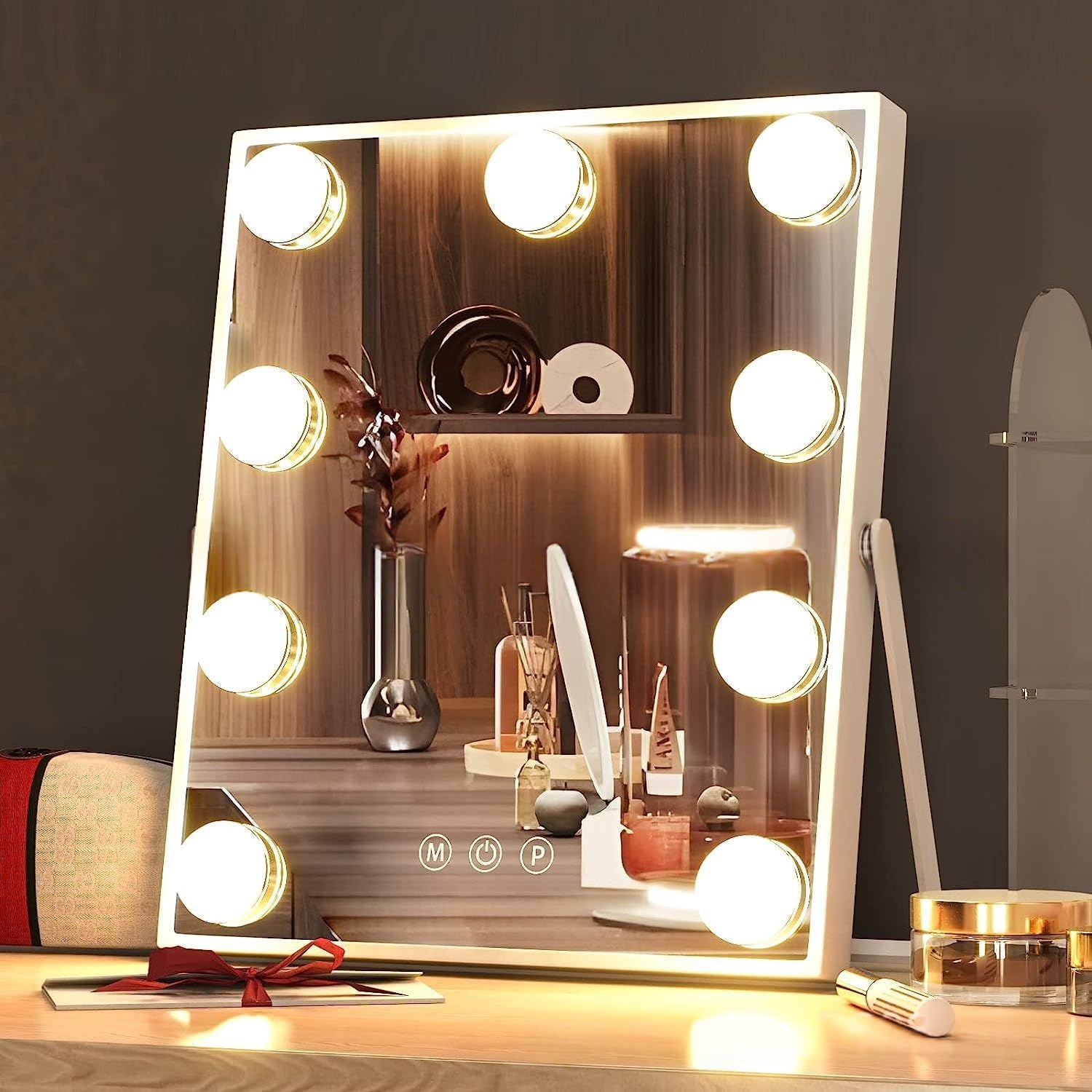 Miroir de maquillage LED 9 couleurs avec ampoule