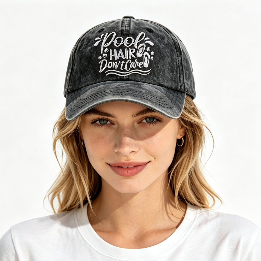 Coiffures de piscine Ne vous souciez pas Vintage Casquette de baseball lavée pour les femmes