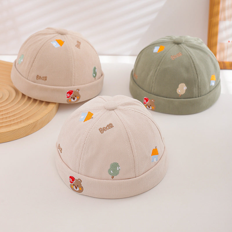 Été Garçons et filles' Scène amusante Broderie Velcro Mignon Style scolaire Baby Master Hat Suita