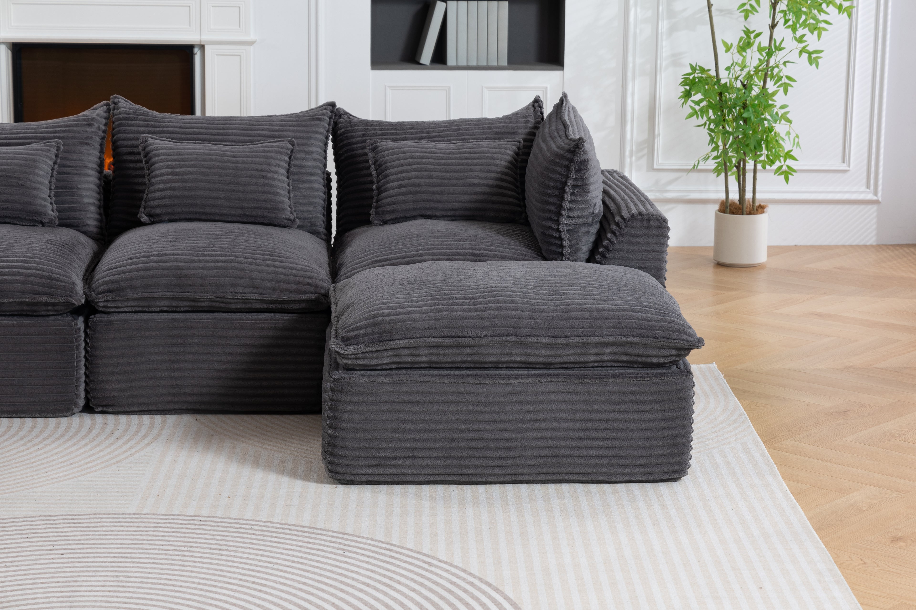 129,8" Largeur Cloud Couch Oversize Modular Sectional Canapé Vrai Relax Comfy Coupes Wide&De