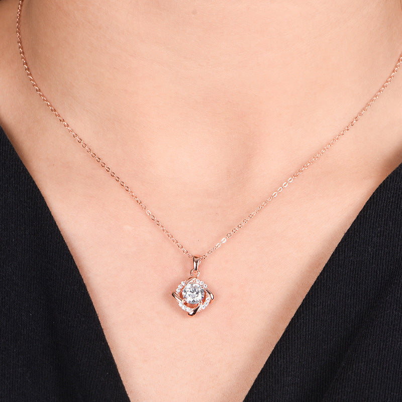 S925 Collier en argent sterling 1ct D-VVS1 Moissanite