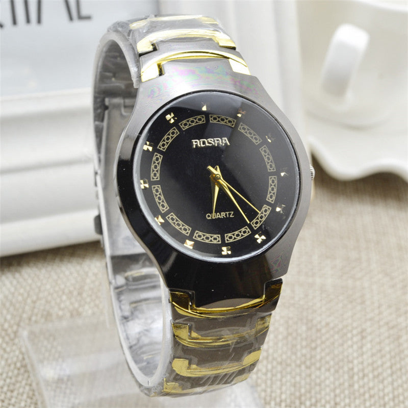 Cadeau visage de montre unisexe en acier inoxydable