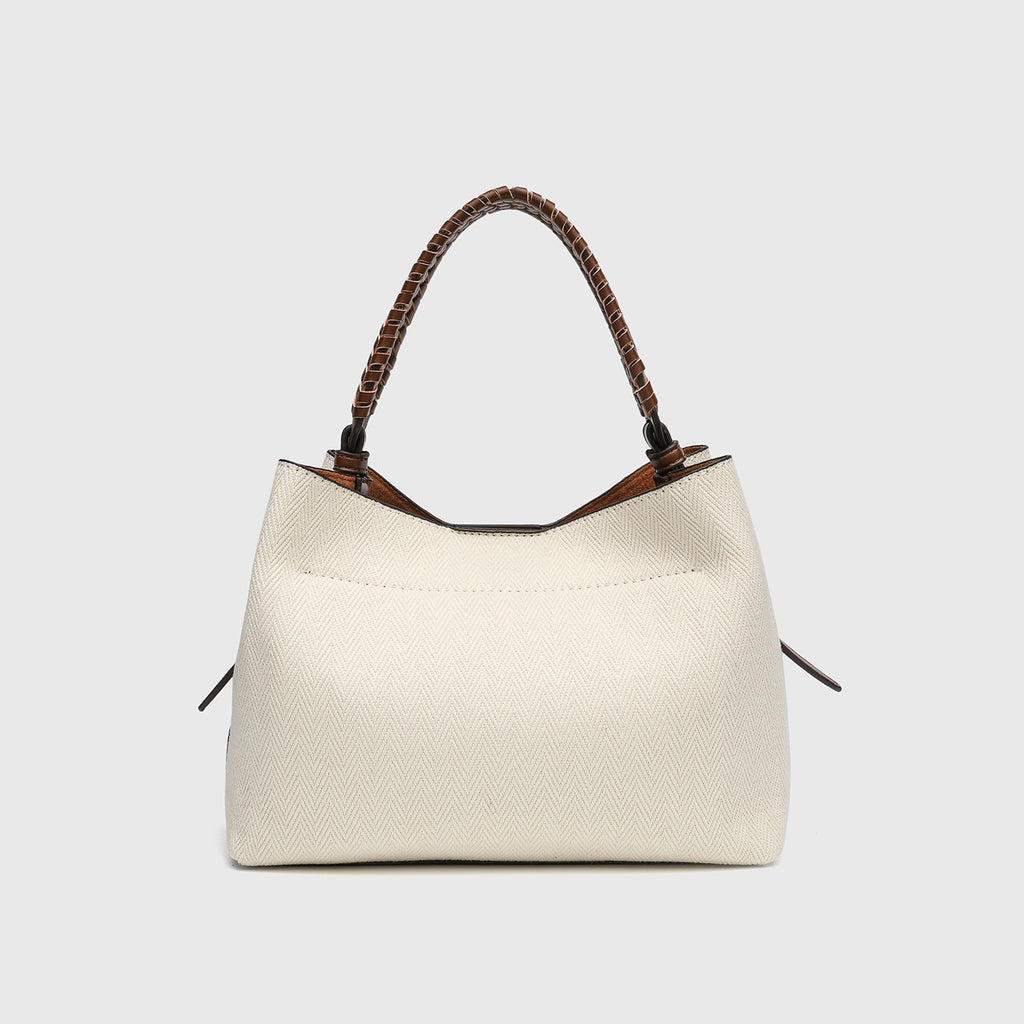 Sac à seau en paille tissé à la main - Tige casual pour femmes avec sangle d'épaule pour Dai Printemps Été