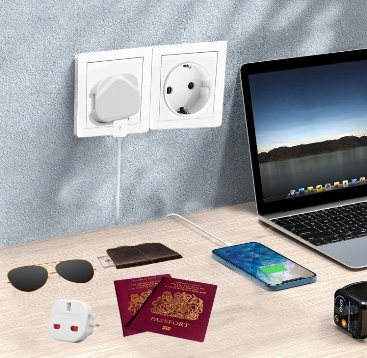 6X Black UK Vers l'UE Adaptateur de voyage Europe Adaptateur de prise européenne UK 3 broches à 2 broches