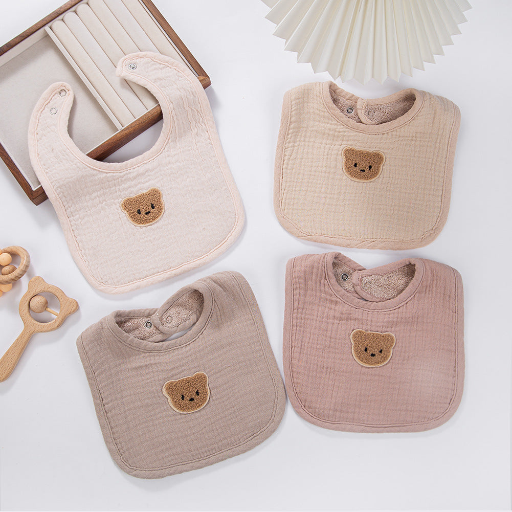 Dessin animé animal imprimé Bébé coton Bib