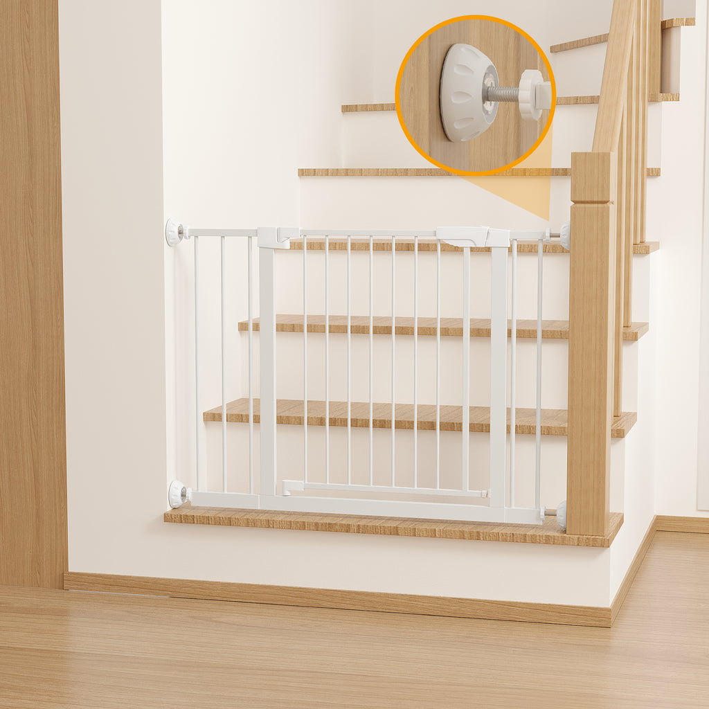 29,5-45,3" Wide Baby Gate avec protecteur mural pour escaliers