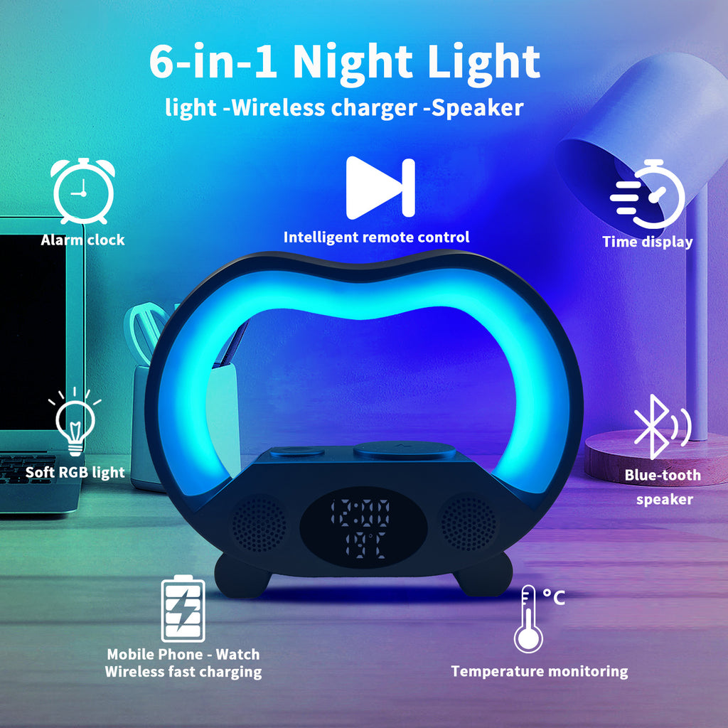 6 In 1 Smart Remote Control Ambiance compatible Bluetooth Lampe de table LED intelligente Multi