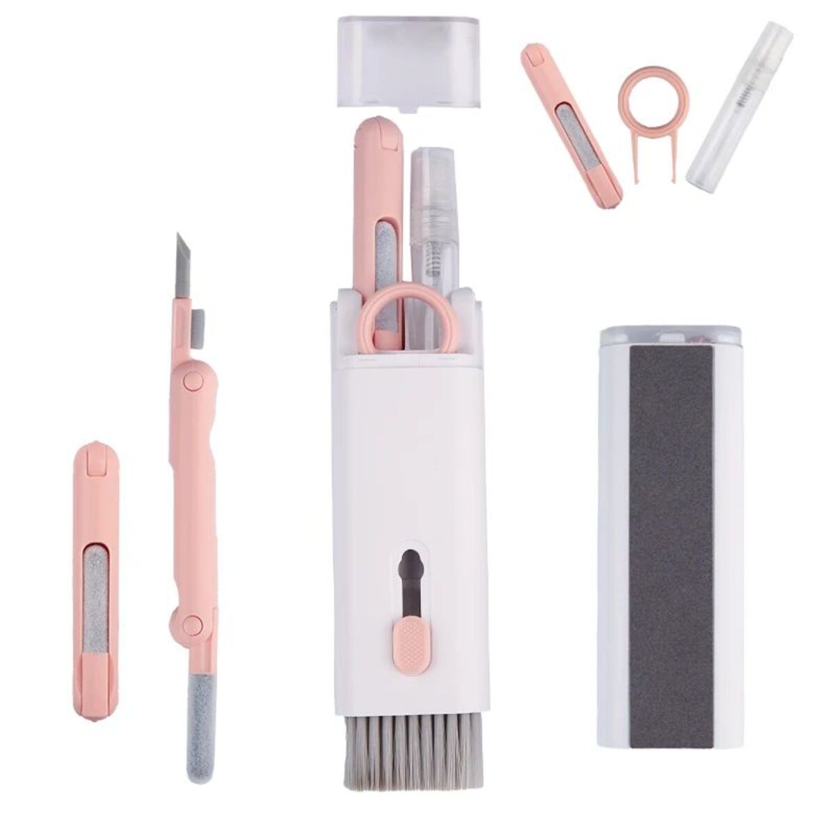 7 En 1 Kit de nettoyage de clavier d'ordinateur Pinceau de nettoyage d'oreiller pour clavier d'écouteur Clea
