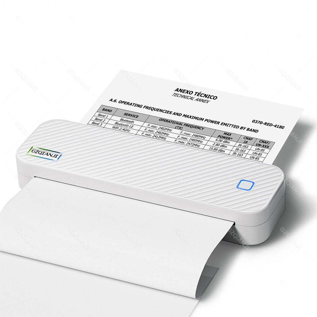 A4 Thermique Mini Bureau Portable Imprimante Bluetooth