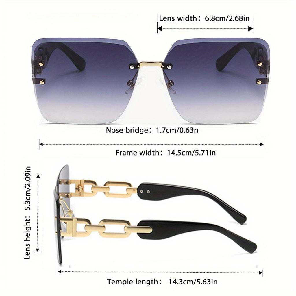 Lunettes de soleil carrées 2 paquets sans vis pour femmes
