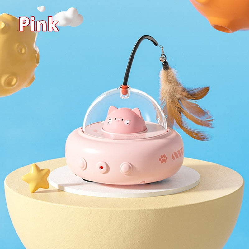Smart Teaser Cat Toy Electric UFO Cat Teaser Stick avec Bell Training Pet Toys Remplaceable