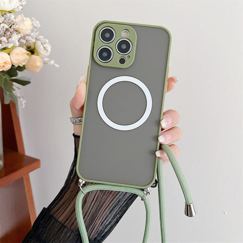 Étui magnétique pour téléphone Lanyard Transparent Crossbody Résistance à la chute