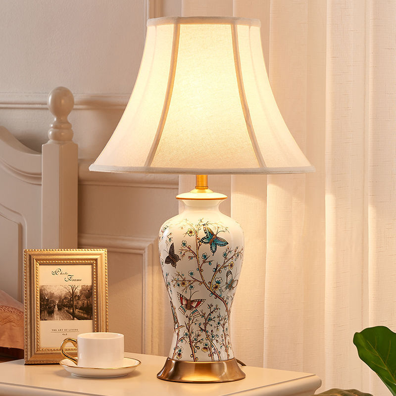 Lampe de chambre à coucher en céramique de style américain