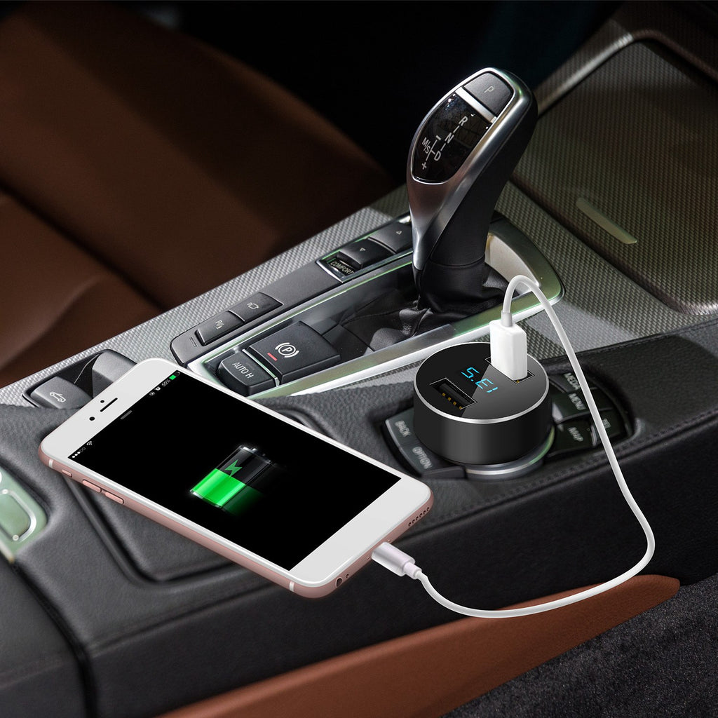Universal 15W-3.1A Adaptateur de chargeur de voiture USB double alliage d'aluminium Adaptateur de charge rapide de voiture F