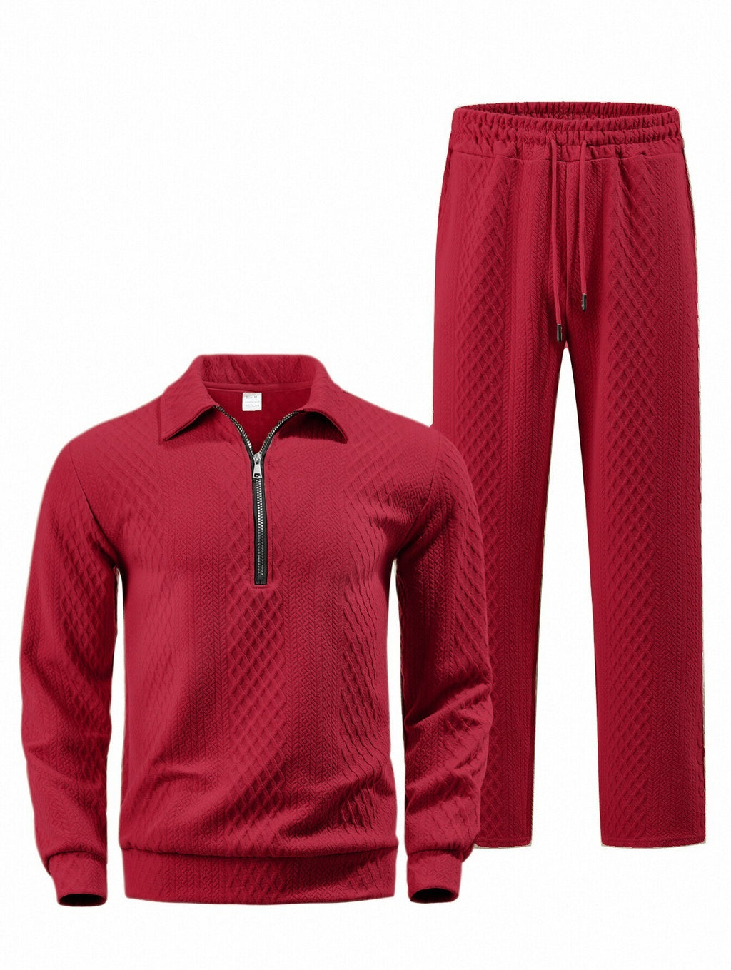 Pantalon et chandail de polo Jacquard pour hommes avec collier de lapel