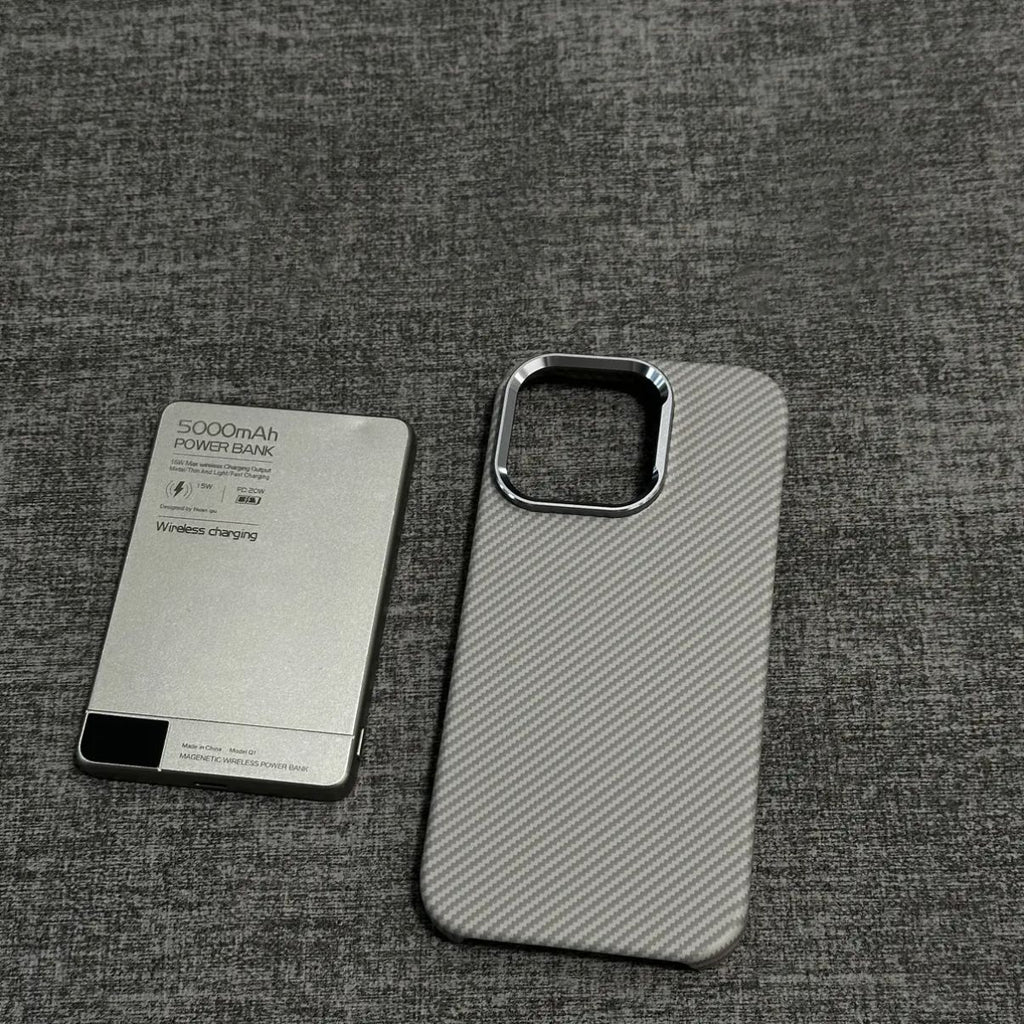 Boîtier de téléphone magnétique Fibre de carbone Texture Protection ultra-mince