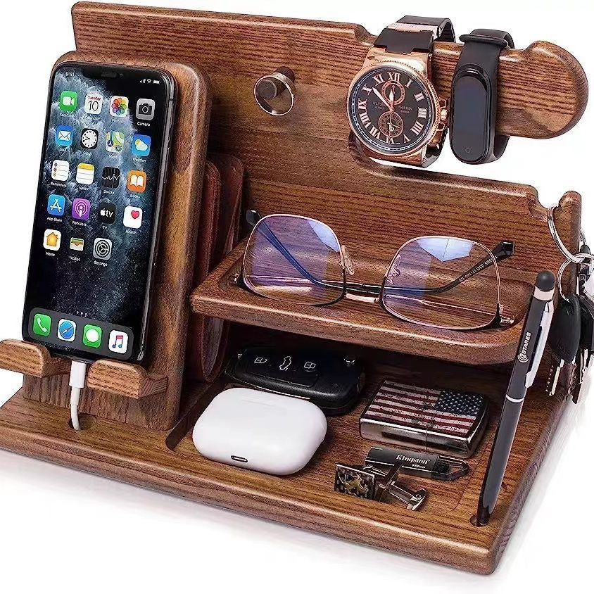 Support de bureau de téléphone en bois massif