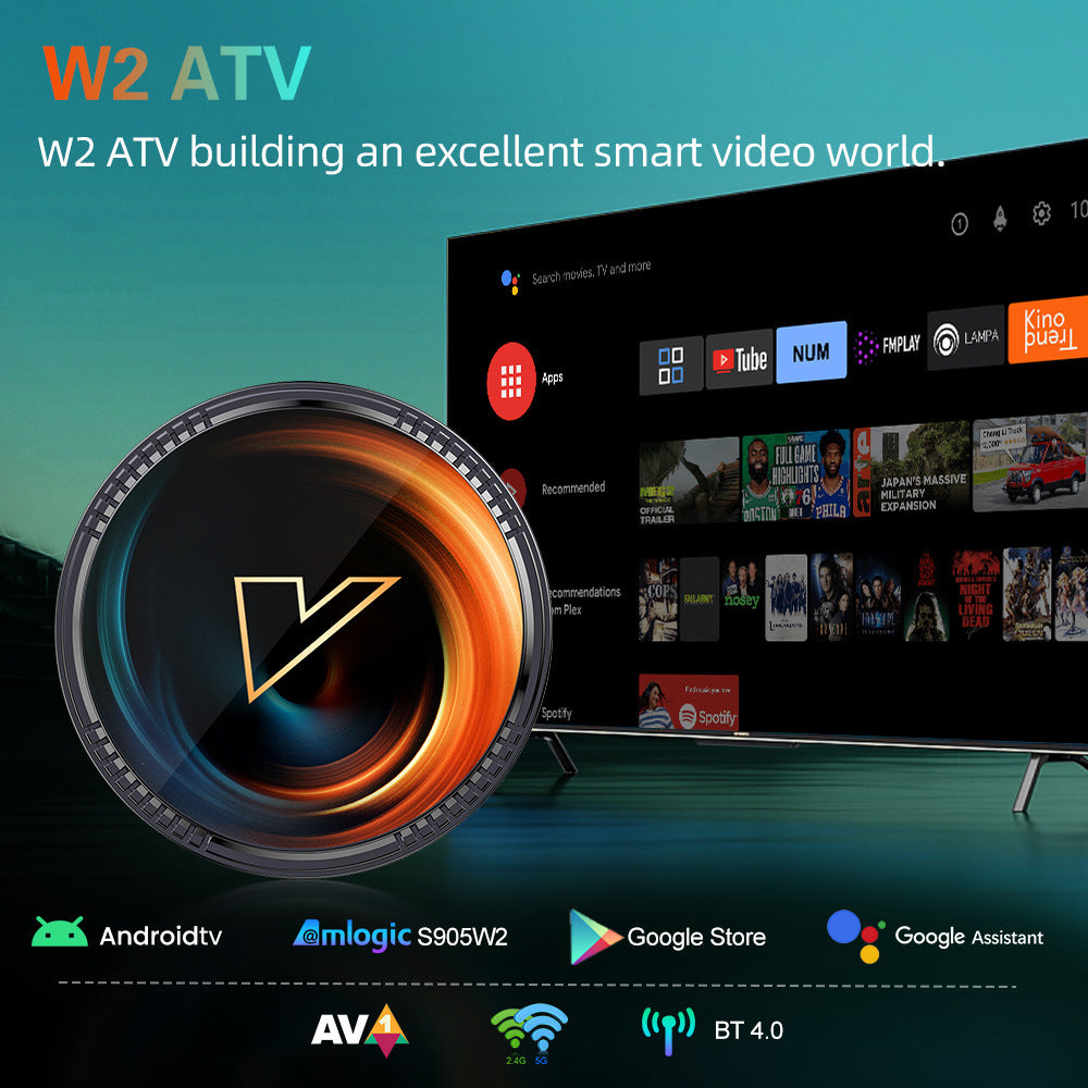 W2 TV Androidtv11 Smart TVBox AmlogicS905W2 Double Wifi