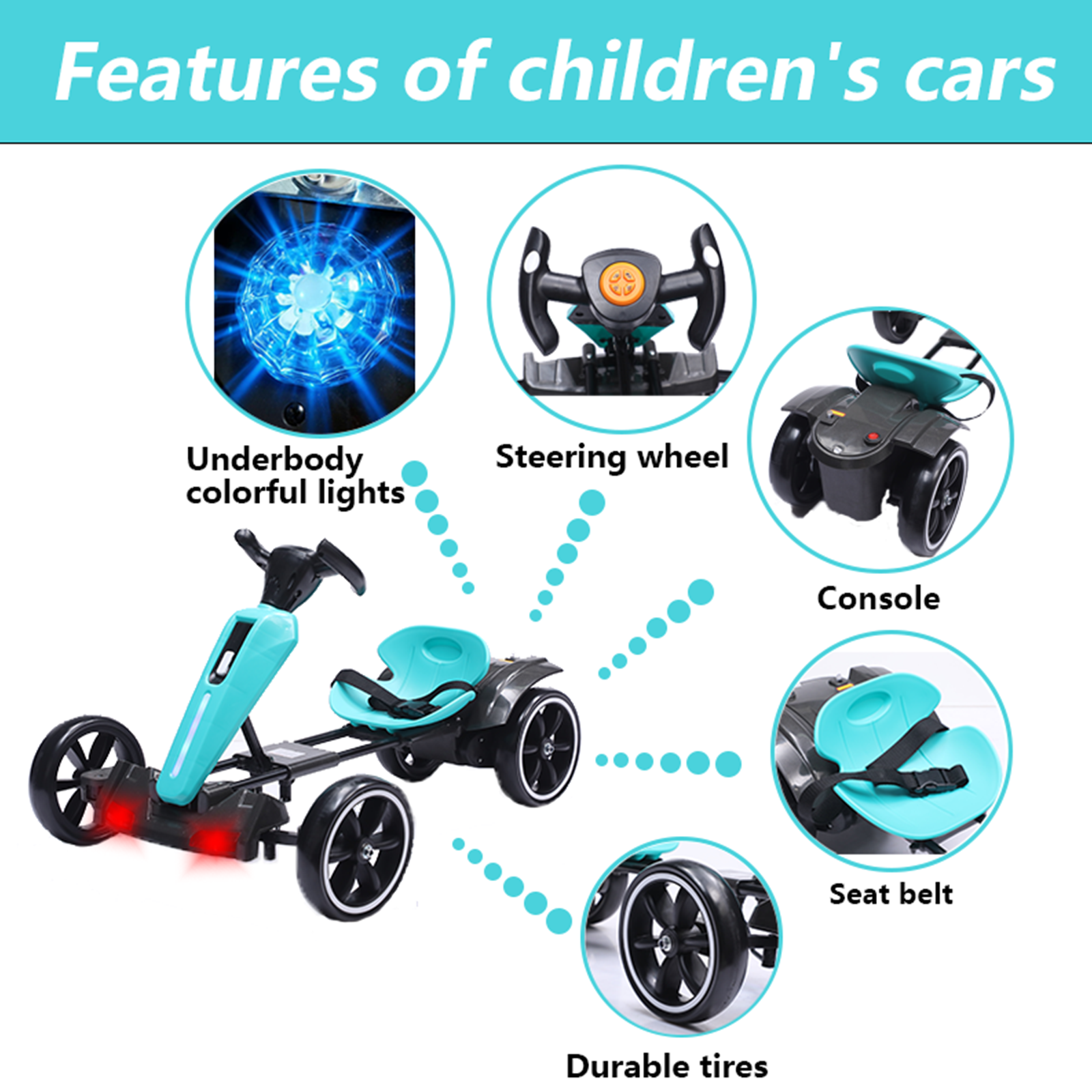 12V Pédale électrique pour enfants Go Kart