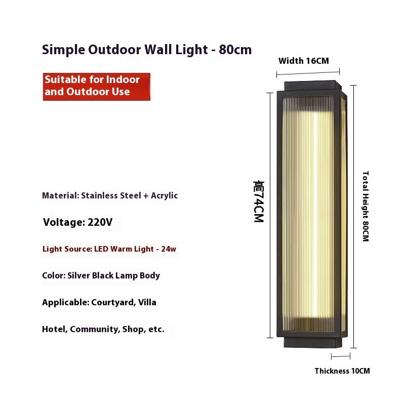 Lampe murale extérieure étanche en acier inoxydable
