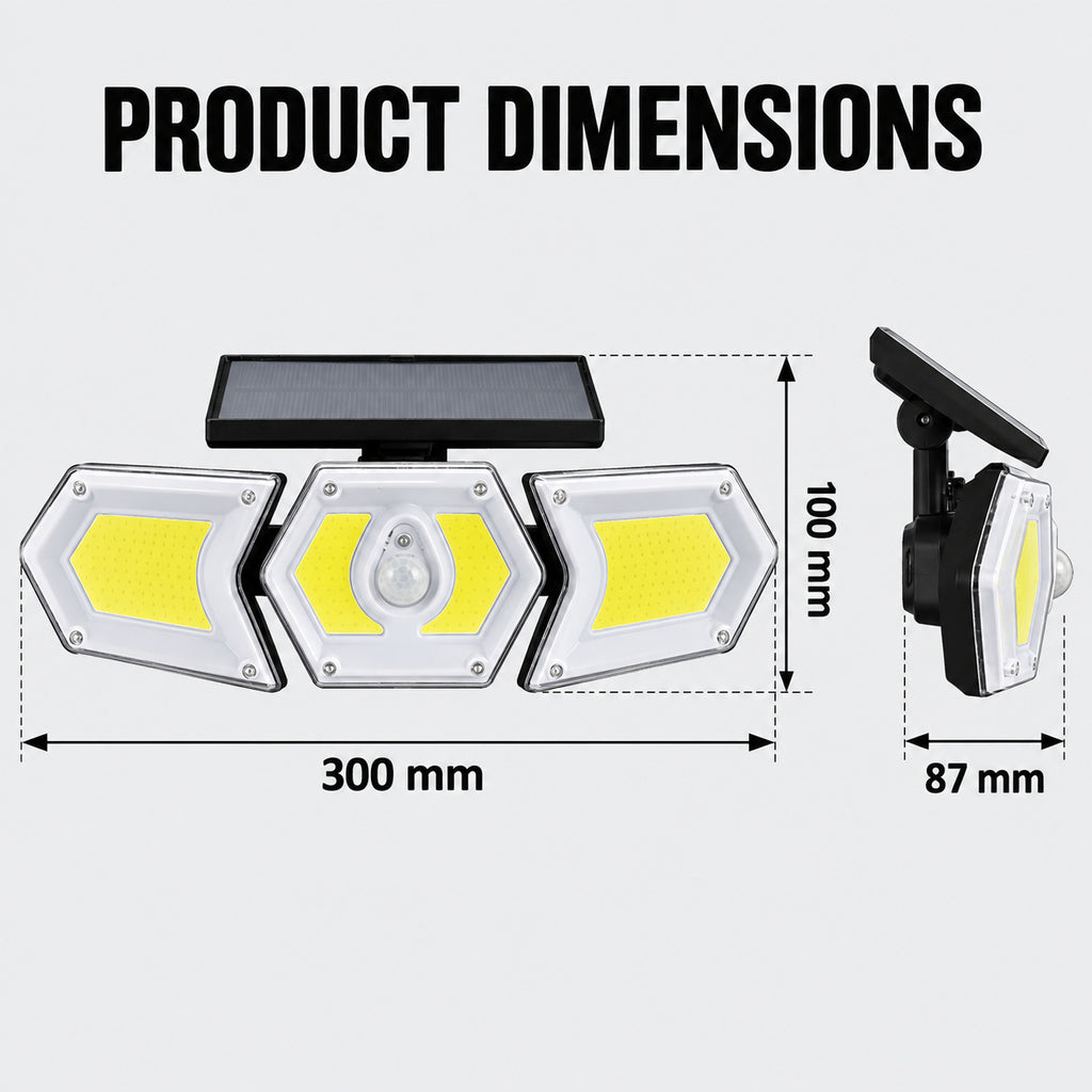 Capteur de mouvement rechargeable solaire COB LED lampe de travail 1200mAh pour auto W774B Batterie