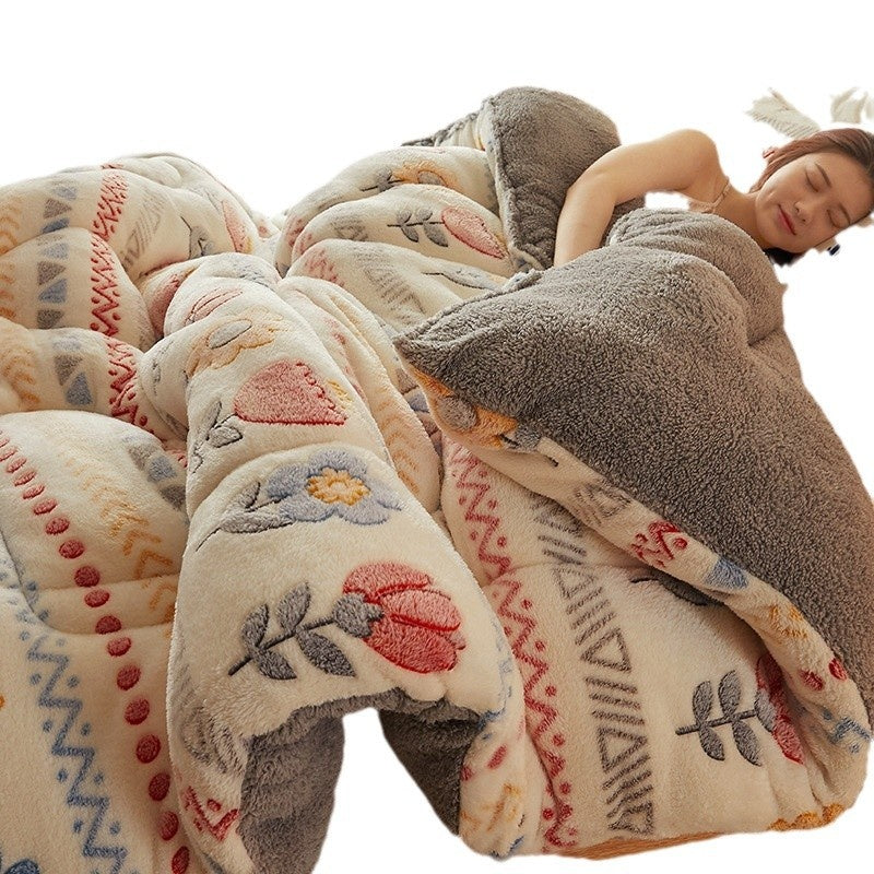 Consolateur de velours de lait doublé de polaire d'hiver