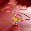 S925 Argent plaqué or 1ct D Couleur VVS1 Moissanite Ox Collier 5g Chinese Zodiac Benmingn
