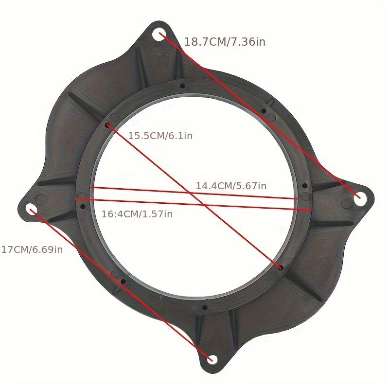 2pcs 6.5inch Black porte haut-parleur adaptateur bagues d'espacement de remplacement pour Levin avec 2 fils Har