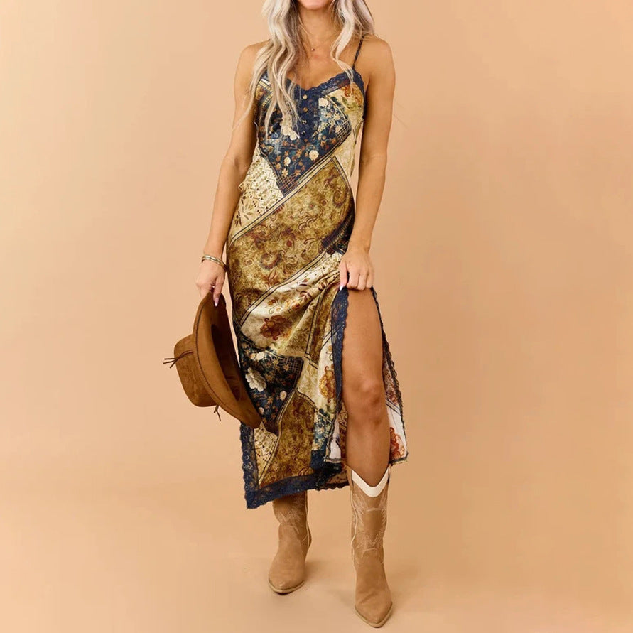 Robe casuale et versatile imprimée pour femmes