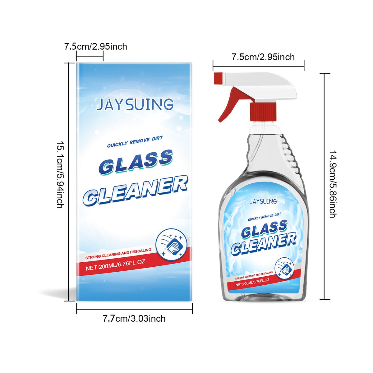 JAYSUING Vaporisateur nettoyant pour verre