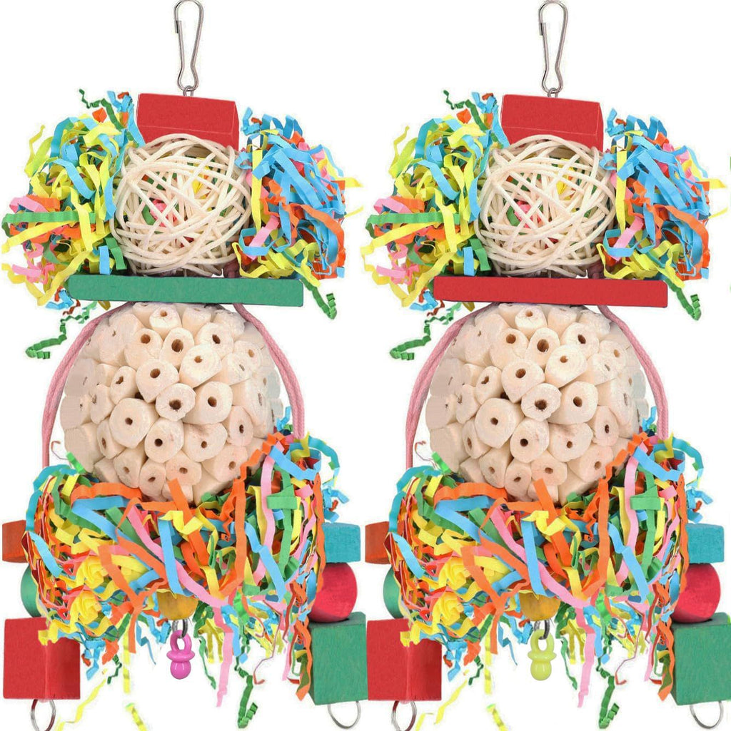 Jouets pour perroquet Balle de paille Accessoires de cage d'oiseau en bois