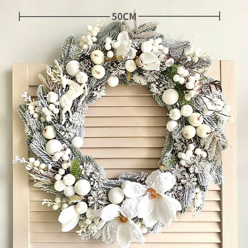 Wreath décoratif PE Flocked de Noël