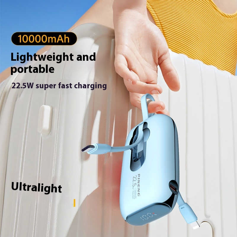 Charge rapide Grande capacité 22,5W Power Bank avec câble