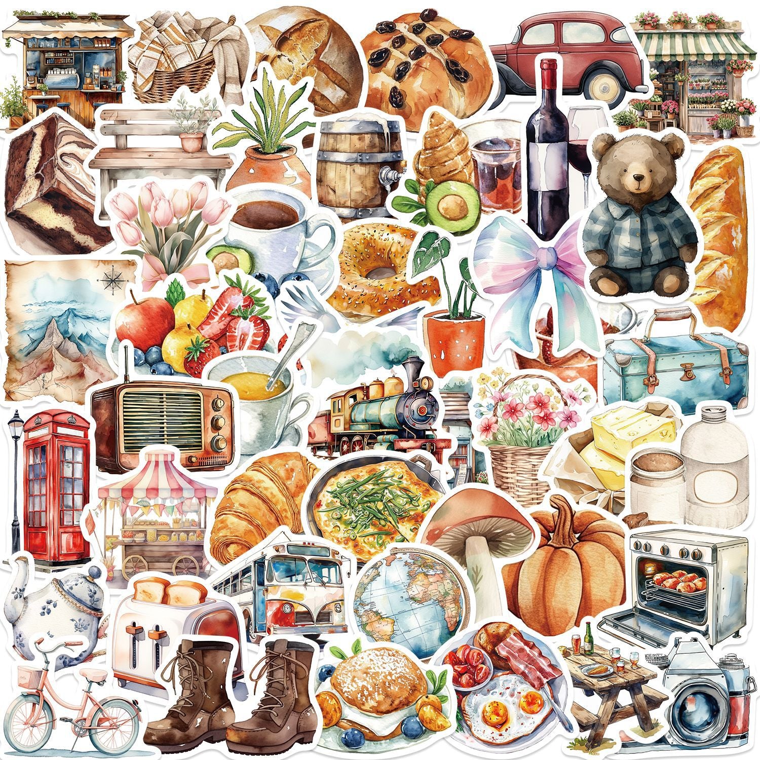 50 Stickers Graffiti Cartoon Long Holiday Life