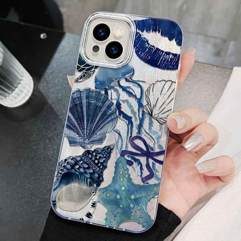 Coral Shell Étui de téléphone en fils de fer à grands trous résistant à la chute