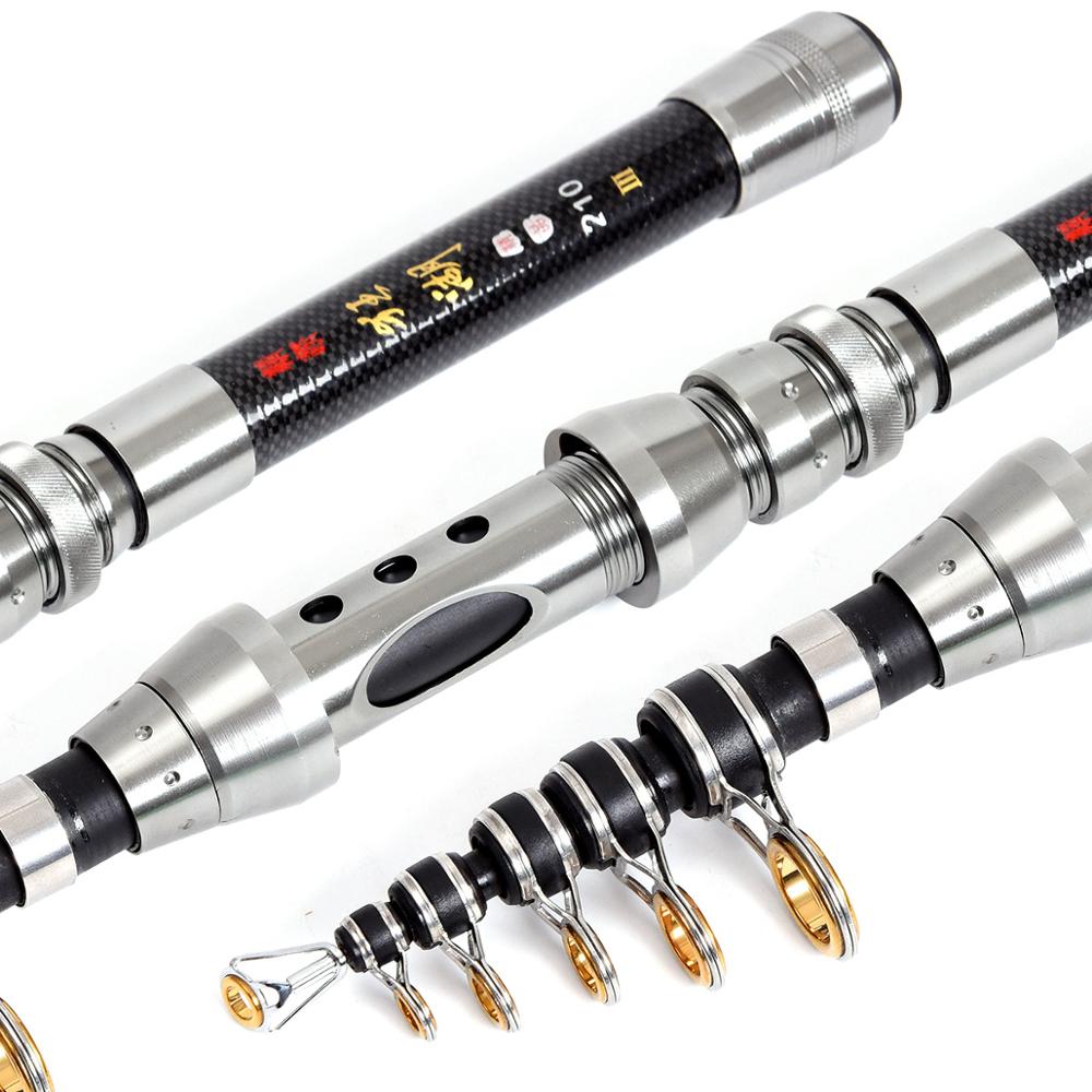 Carbon Ultra-short Mini bâton de pêche en mer lancer Rod poignée rétractable