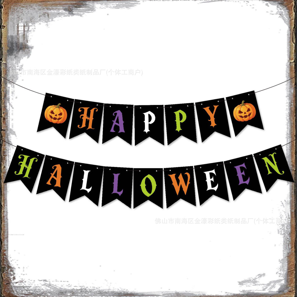 Halloween Fête Décorations Pumpkin Swallowtail Banner Ghost Festival Atmosphère Scene Set