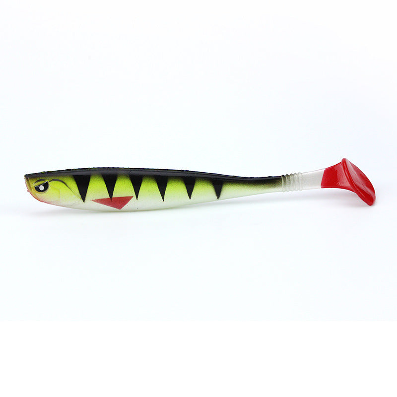 Poisson doux à queue en T 12cm 10g avec des rainures sur le dos en PVC