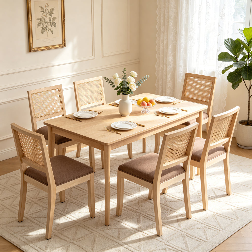 Agritourisme Rattan Chaises à manger Ensemble de 2