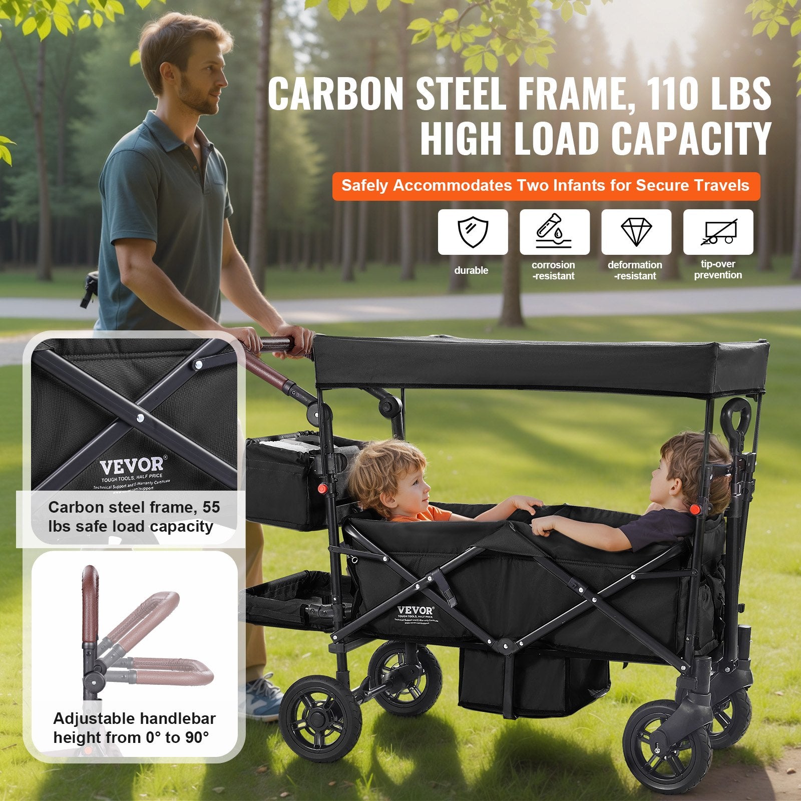 Poussette Wagon pour 2 enfants