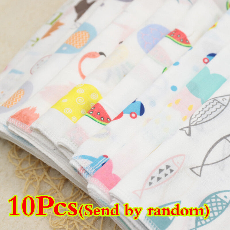 10 X bébé Gauze Muslin Square nouveau-né bain de coton laver mou mouchoir