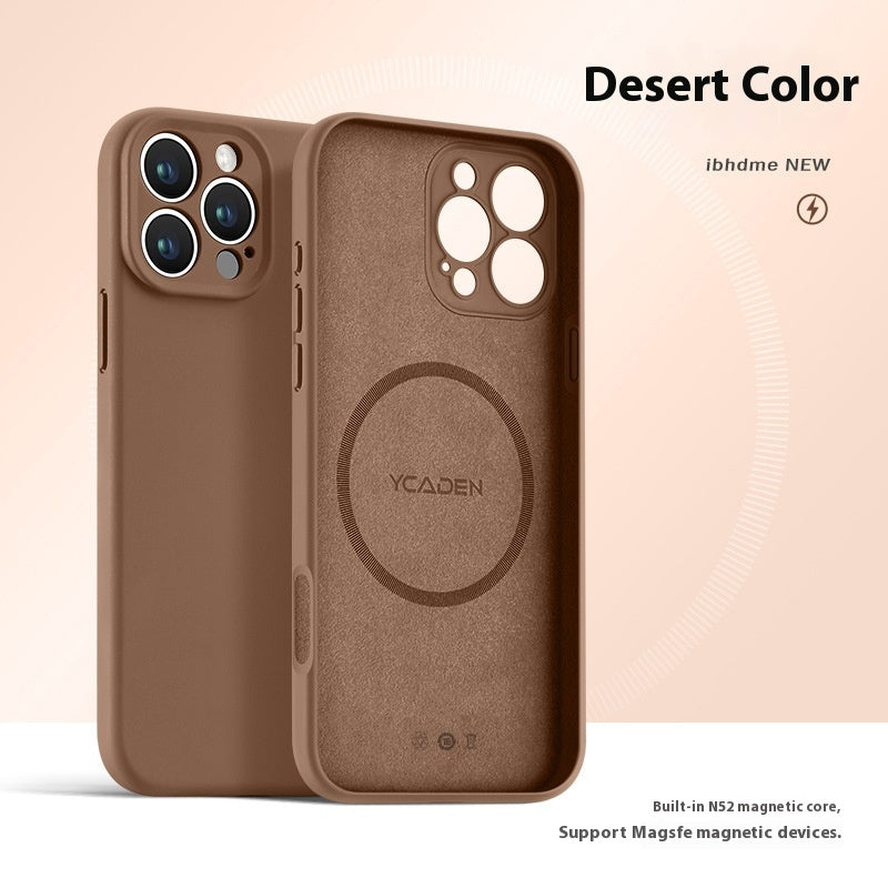 Boîtier de téléphone Real liquide Silicone magnétique ultra-mince résistant à la chute Tout inclus