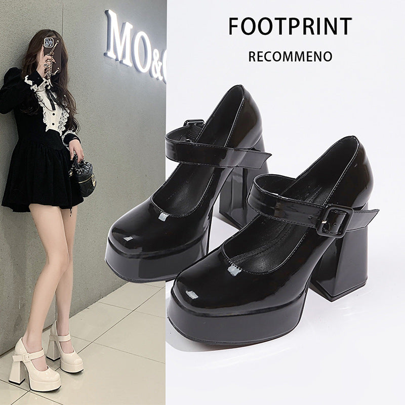 Mary Jane Platform Wedge Chaussures de talons cachés