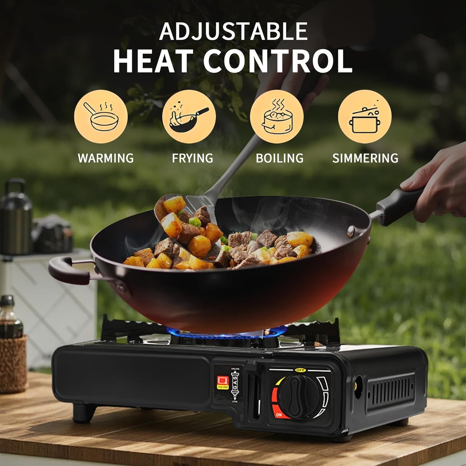 Camping en plein air Butane Gas Stove Portable Single Burner Hob BBQ Picnic Cooker UK