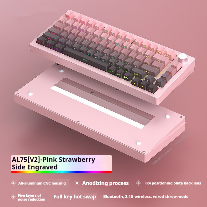 Kit de clavier mécanique Heiji Snake Aluminium Tuo Trois modes Pas de Bluetooth filaire