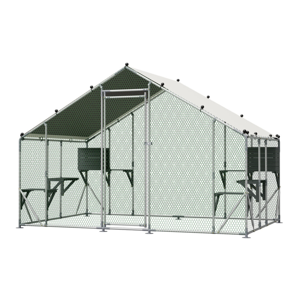 Extra robuste 3x2m en métal extérieur Cage de chat - Plate-forme en bois massif DIY