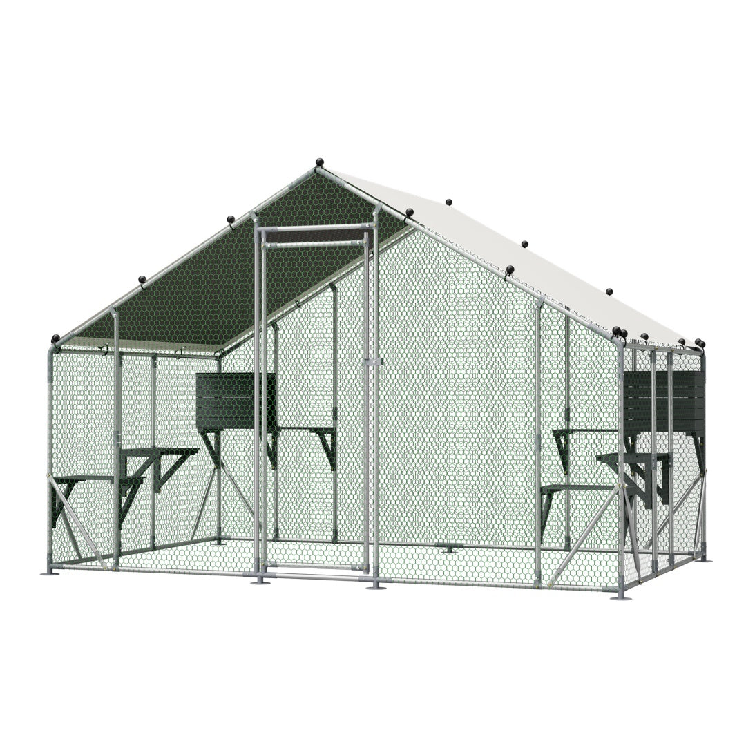 Extra robuste 3x2m en métal extérieur Cage de chat - Plate-forme en bois massif DIY
