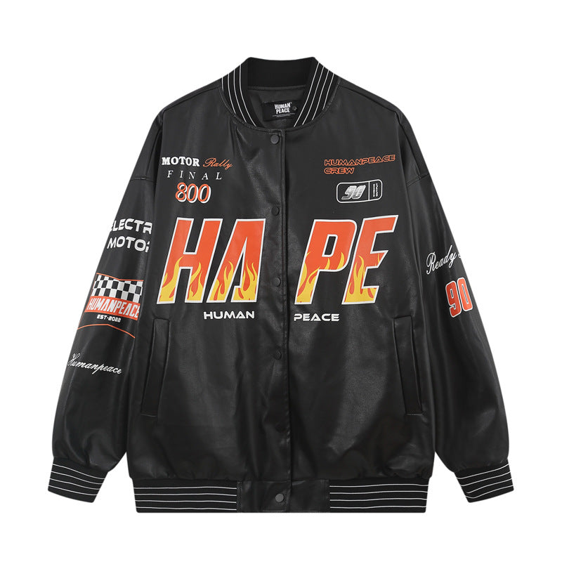 Veste d'impression en cuir Pu pour hommes