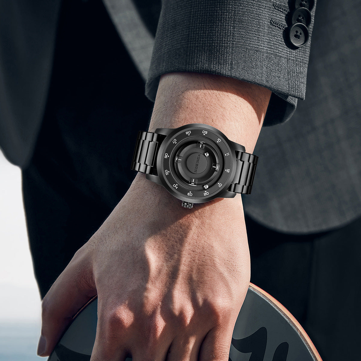 Montre Quartz multifonctions pour hommes à échelle romaine cool